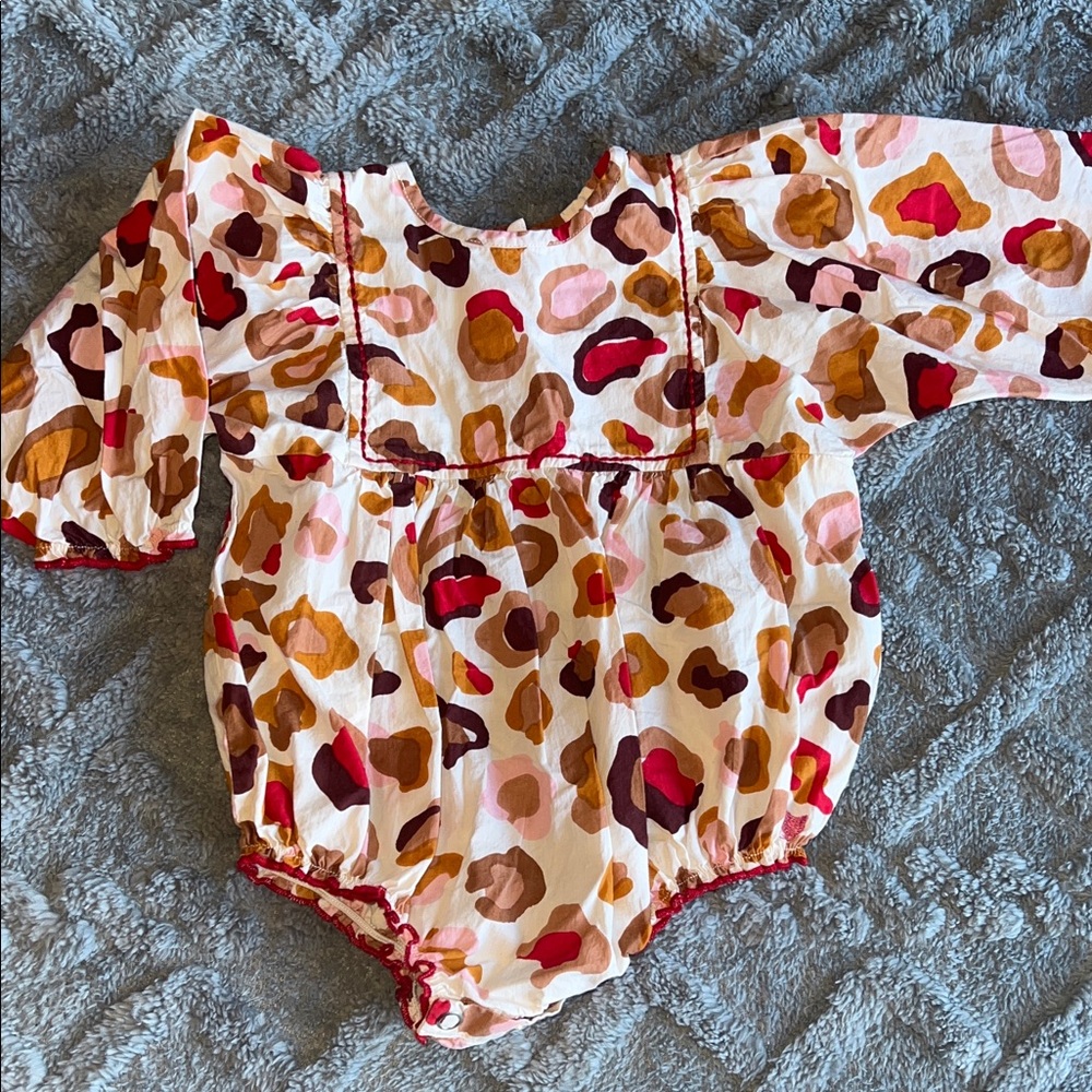 Pink chicken Colorful Baby Romper with Abstract Pattern
